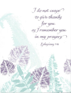 Card ・ Ephesians 1:16 (T25)