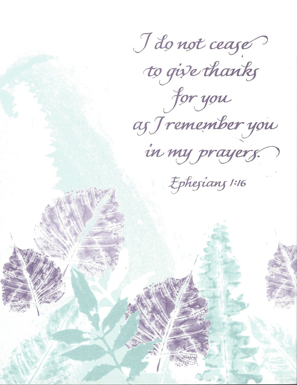 Card ・ Ephesians 1:16 (T25)